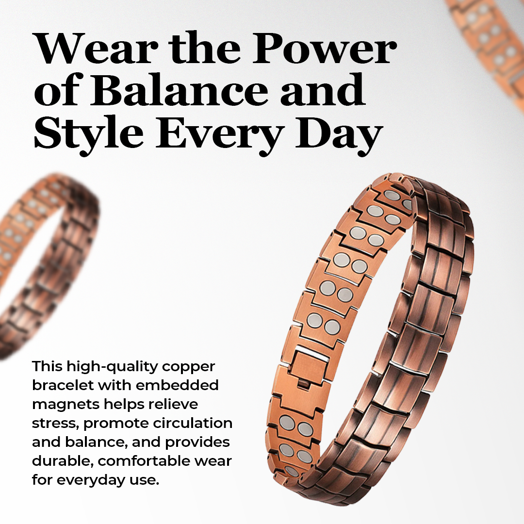 FluxenWear Copper Magnetic Link Bracelet | Supports Pairing Veterans with Loyal Service or Shelter Dogs