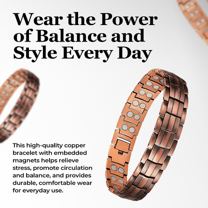 FluxenWear Copper Magnetic Link Bracelet | Supports Pairing Veterans with Loyal Service or Shelter Dogs