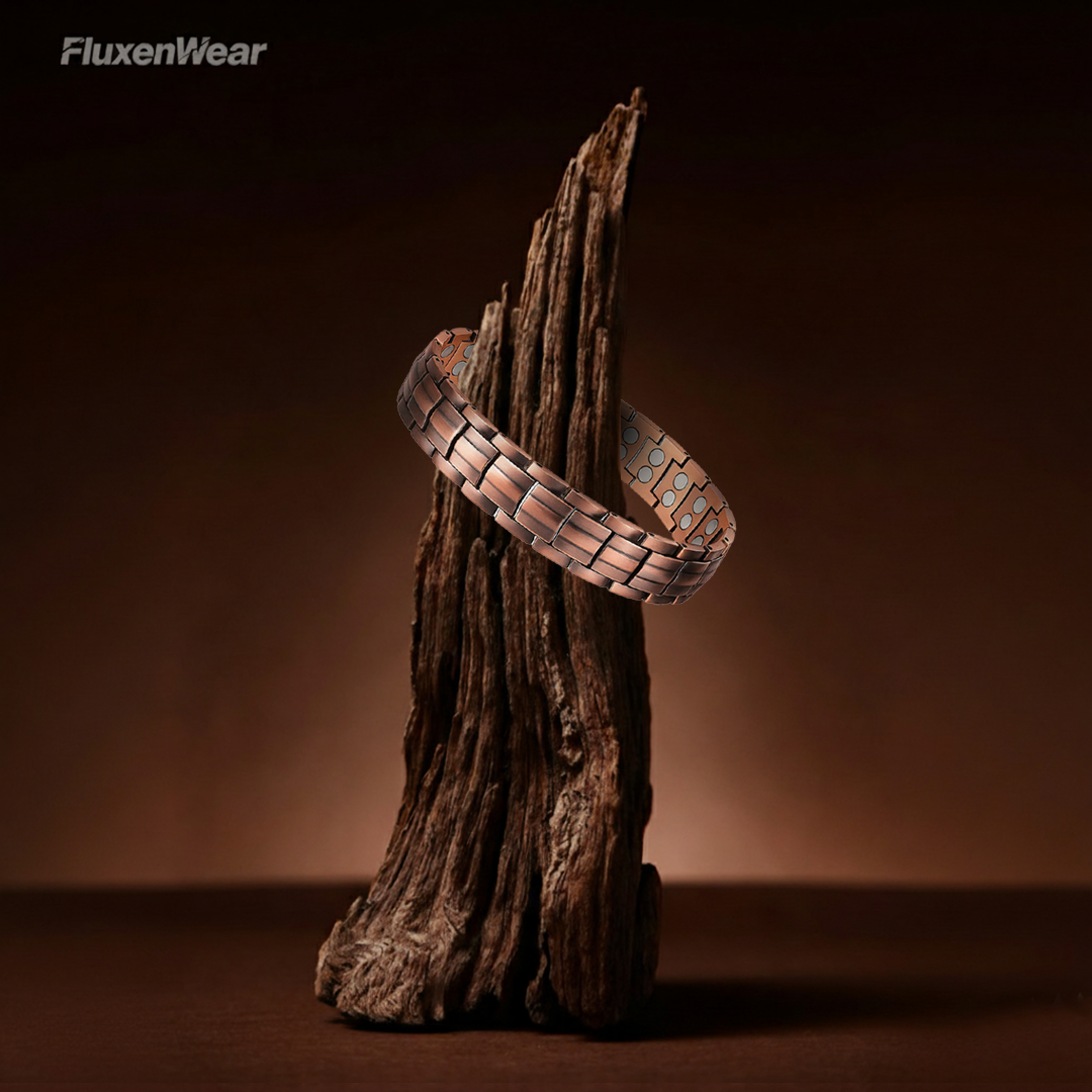 FluxenWear Copper Magnetic Link Bracelet | Supports Pairing Veterans with Loyal Service or Shelter Dogs