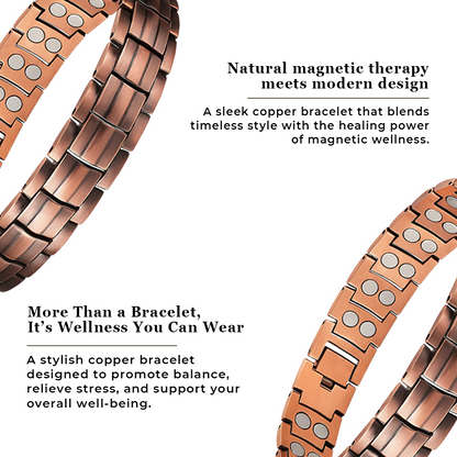FluxenWear Copper Magnetic Link Bracelet | Supports Pairing Veterans with Loyal Service or Shelter Dogs