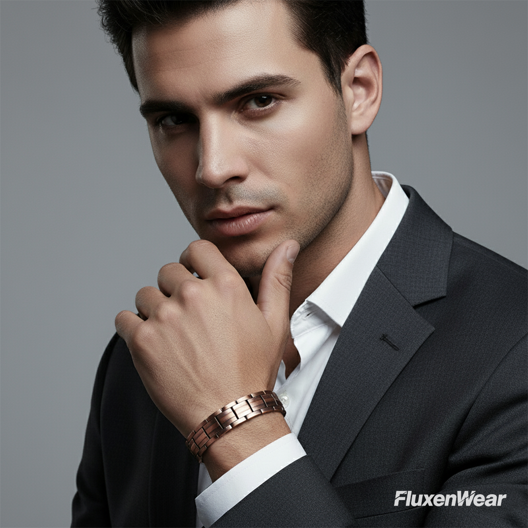 FluxenWear Copper Magnetic Link Bracelet | Supports Pairing Veterans with Loyal Service or Shelter Dogs