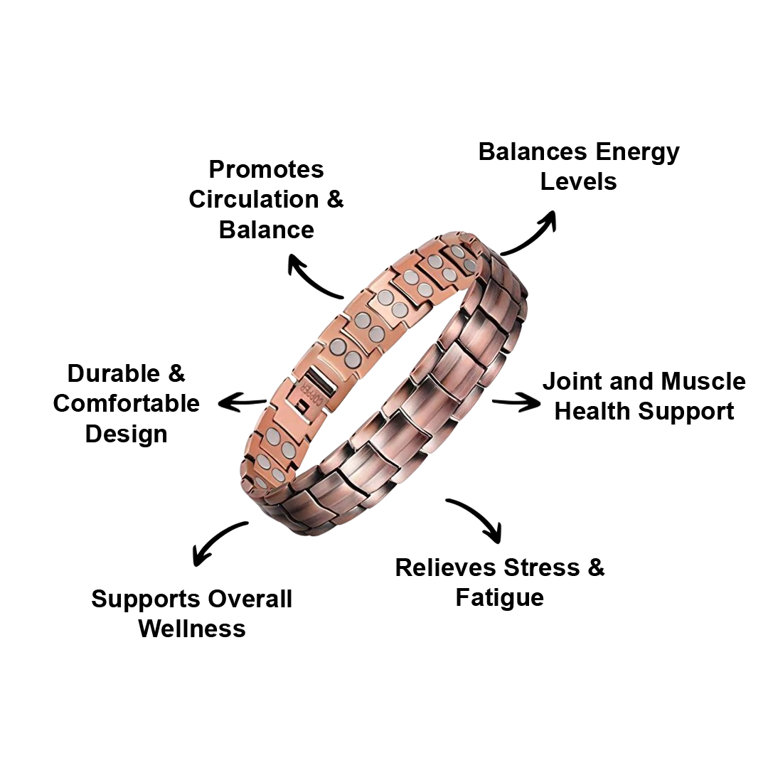 Meet the FluxenWear Copper Magnetic Link Bracelet | Supports Pairing Veterans with Loyal Service or Shelter Dogs – Your All-in-One Wellness & Style Solution